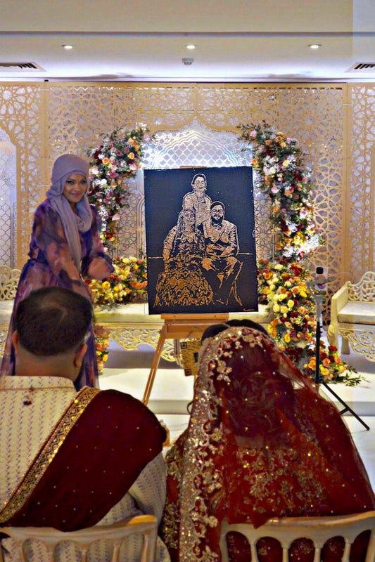 3 PEOPLE GLITTER ART PORTRAIT- EVENT