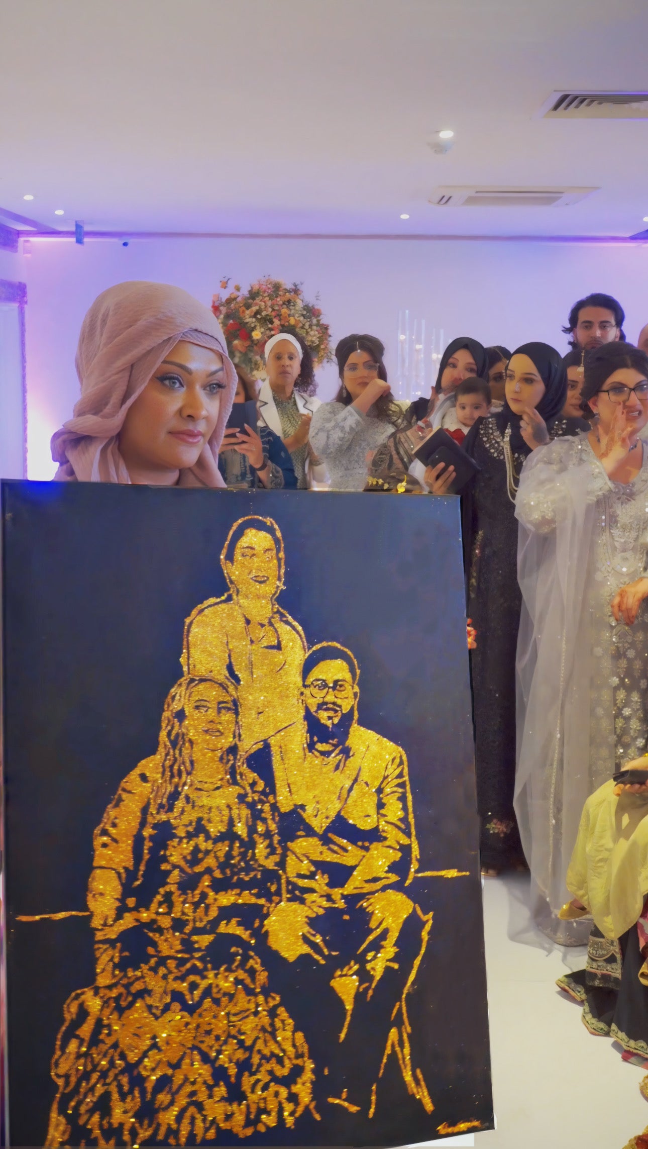 3 PEOPLE GLITTER ART PORTRAIT- EVENT